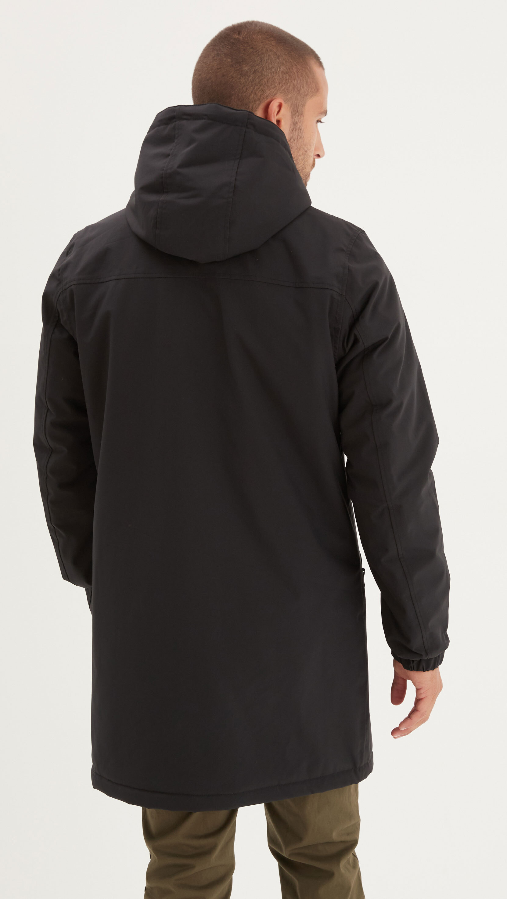 Vêtement en cuir Veste, parka & doudoune textile noir