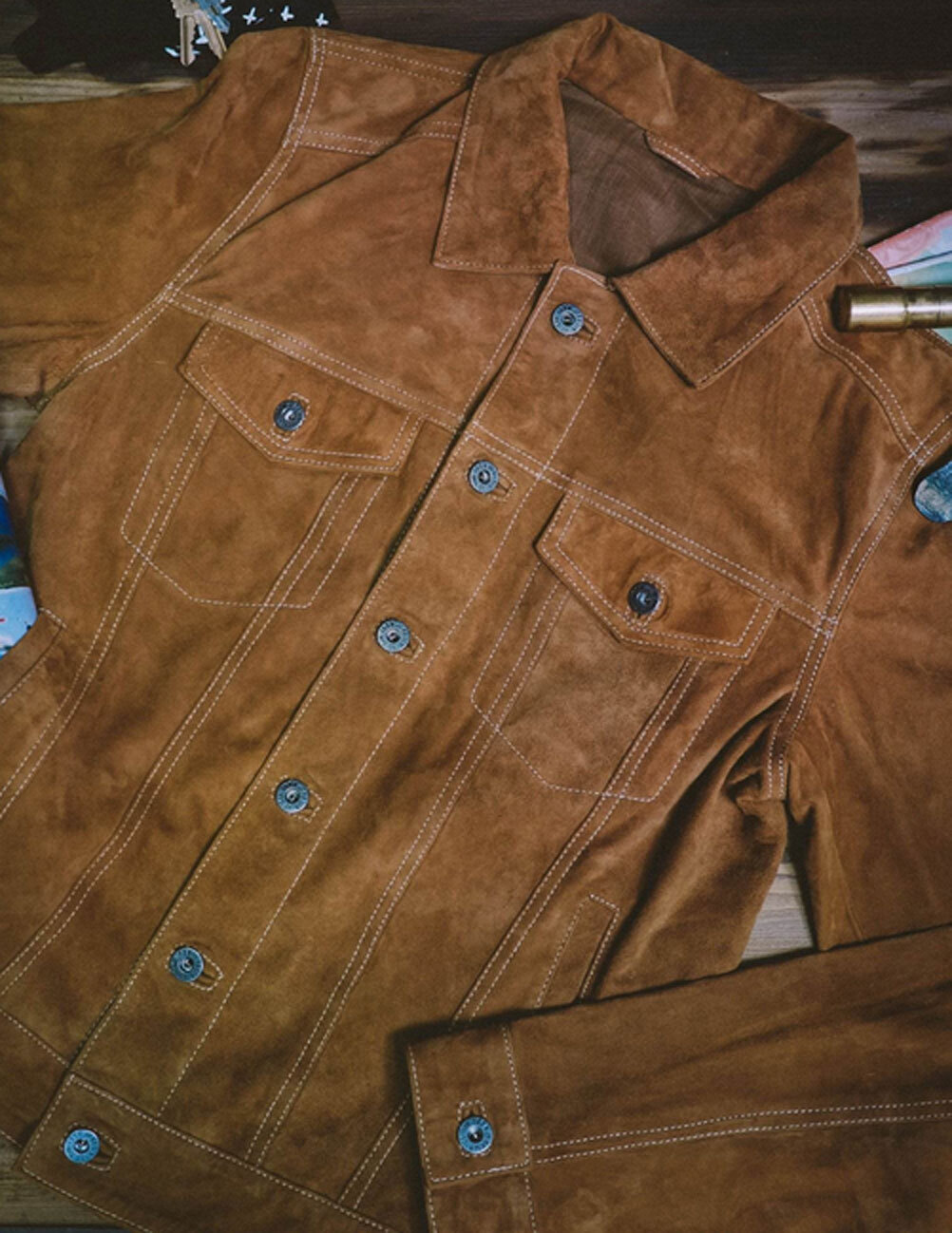 Vêtement en cuir Blousons cuir cognac