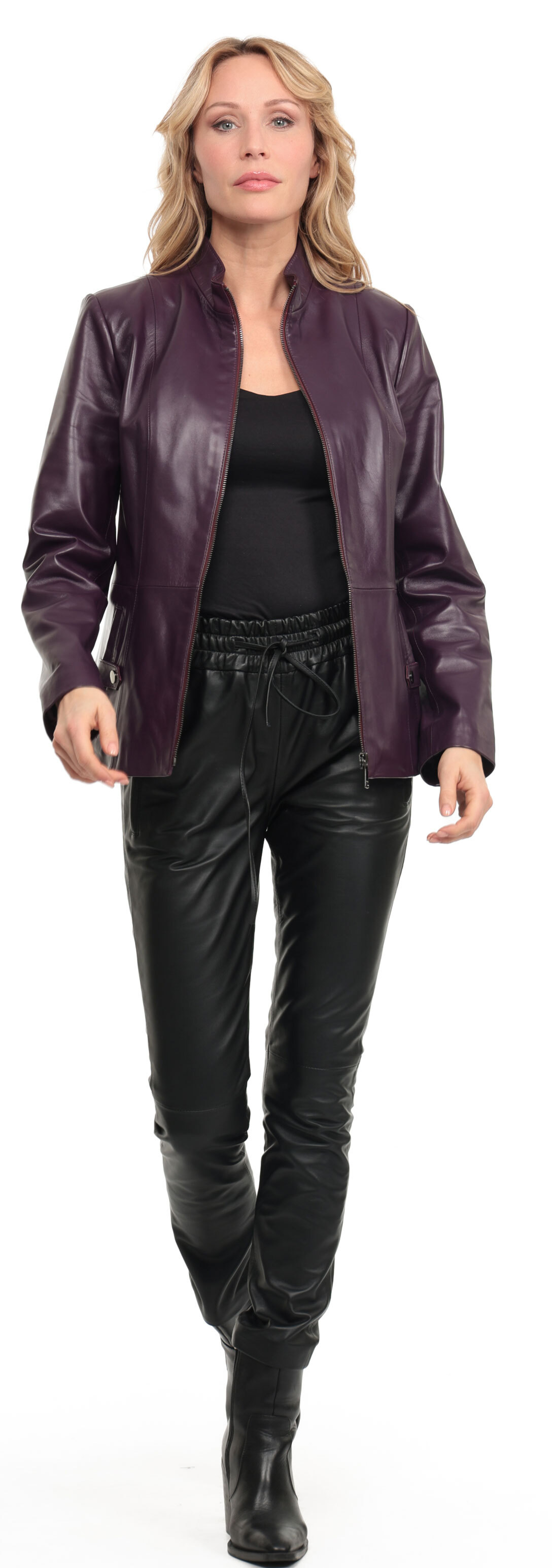 Vêtement en cuir Vestes cuir violet