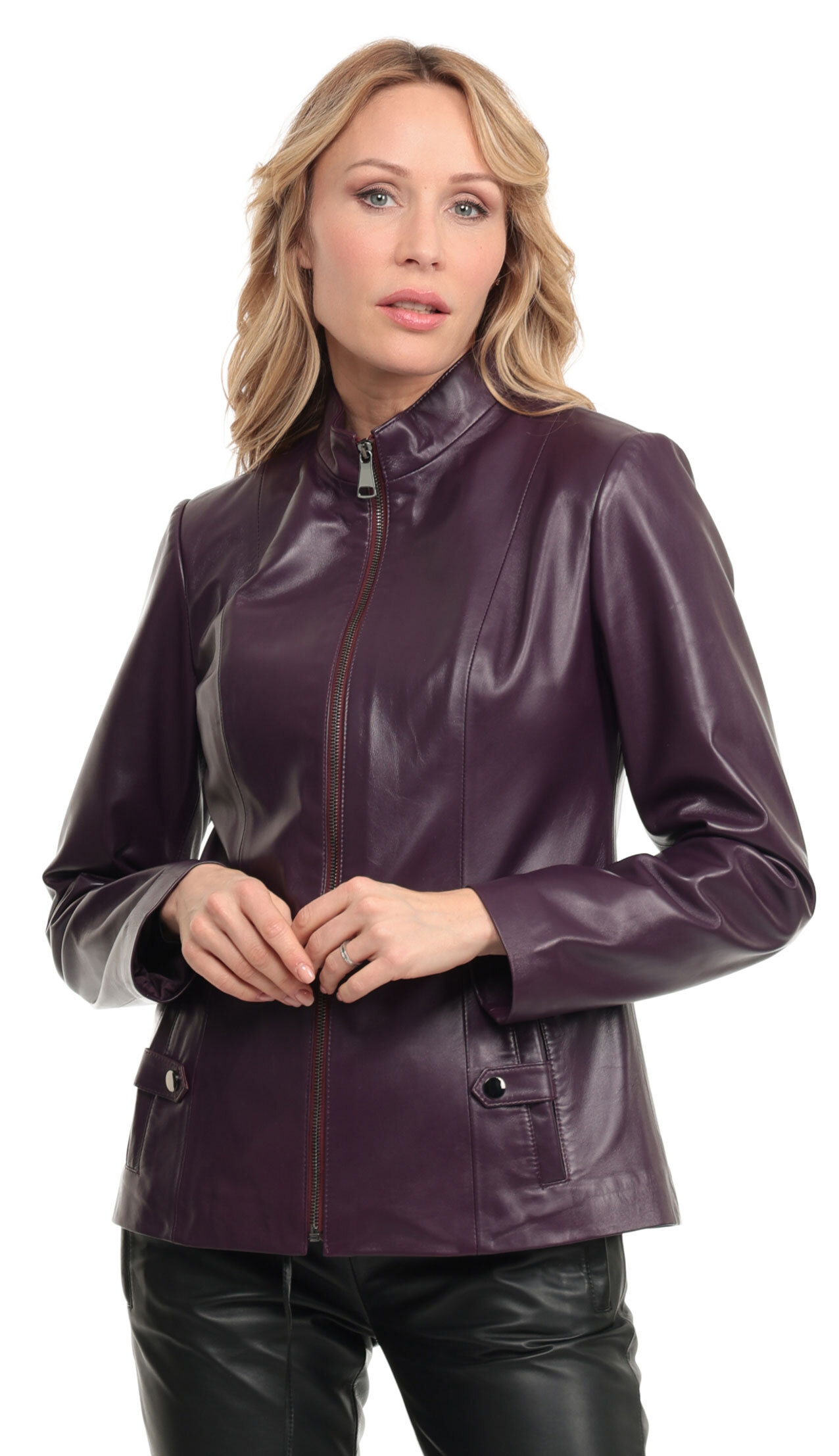 Vêtement en cuir Vestes cuir violet