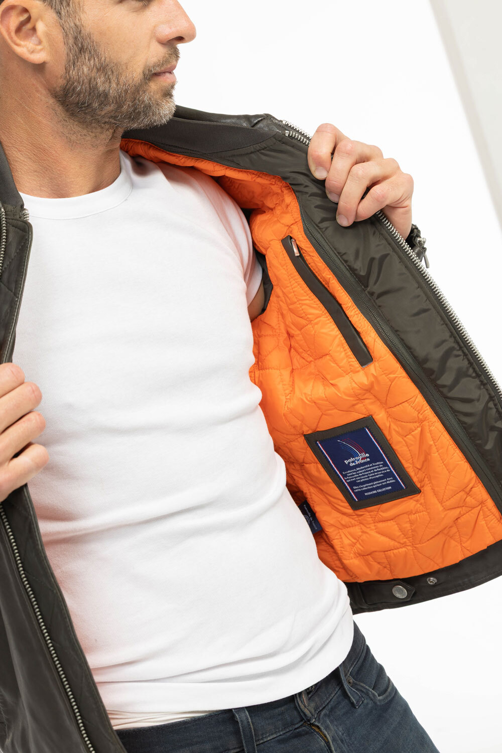 Vêtement en cuir Blousons cuir kaki