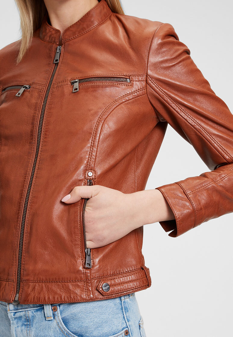 Vêtement en cuir Blousons cuir cognac