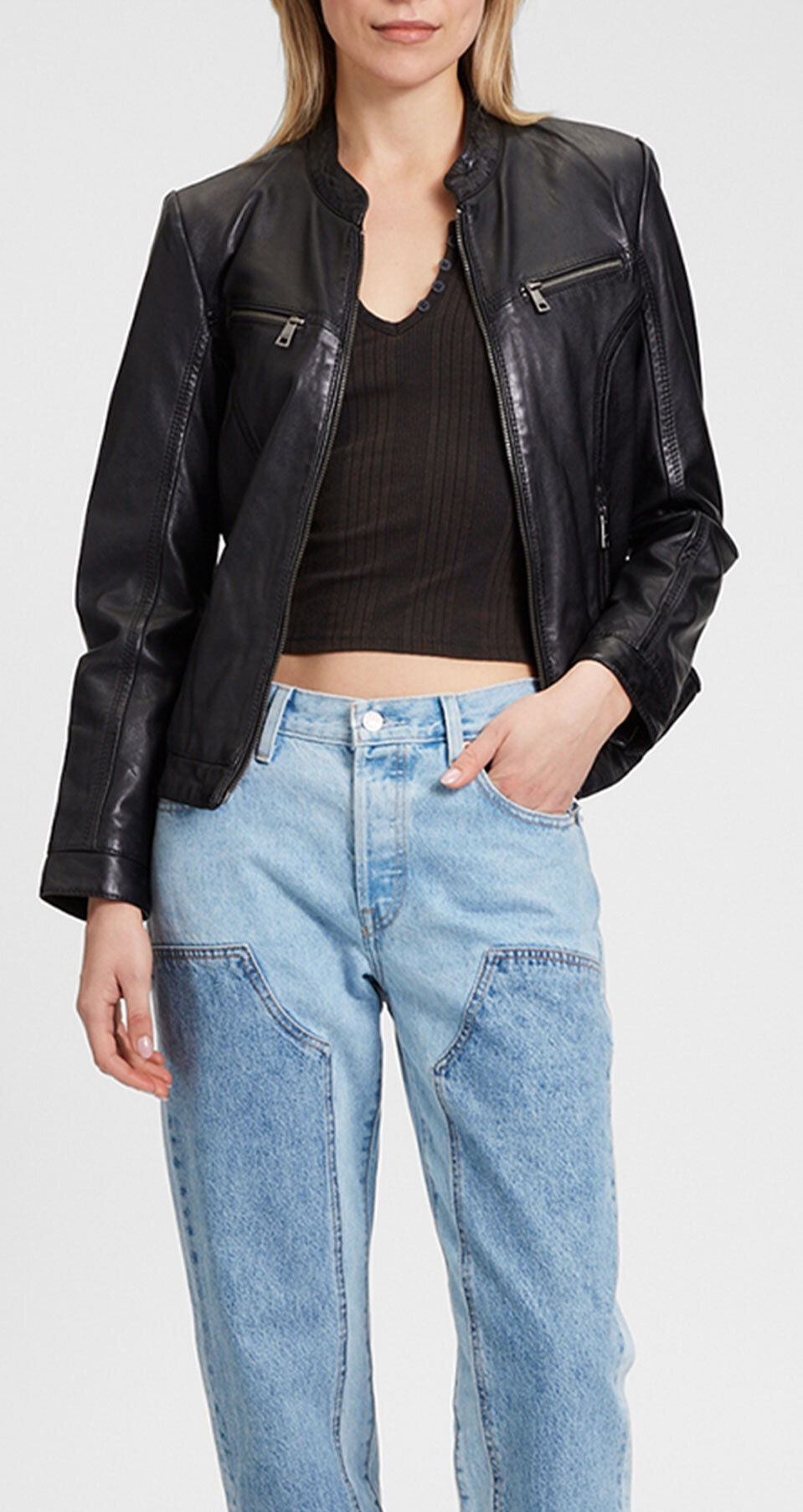 Vêtement en cuir Blousons cuir noir