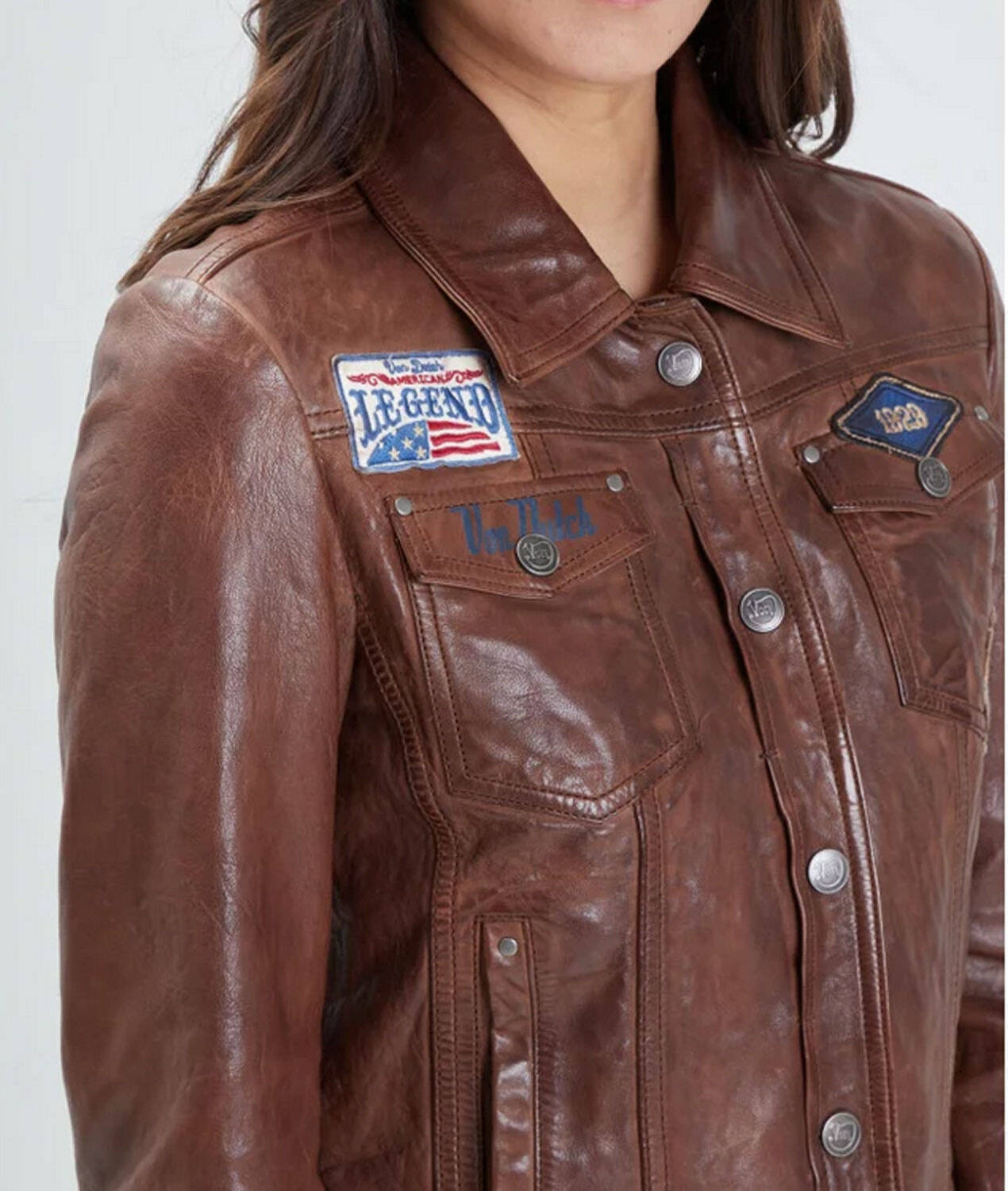 Vêtement en cuir Vestes cuir cognac