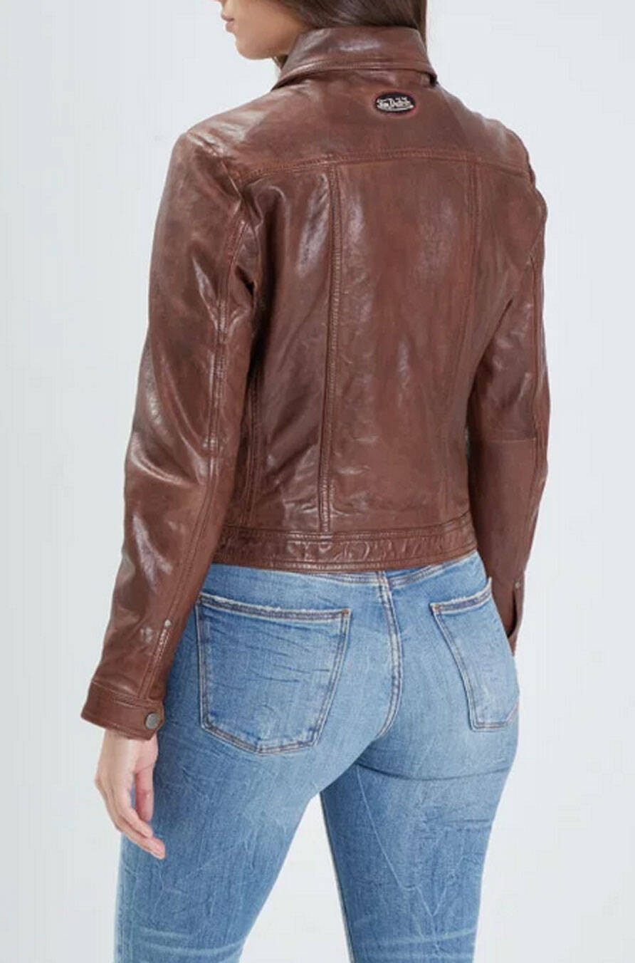 Vêtement en cuir Vestes cuir cognac