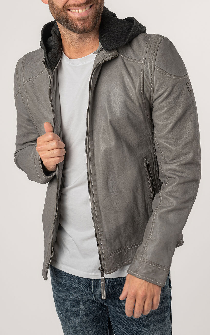 Vêtement en cuir Blousons cuir gris