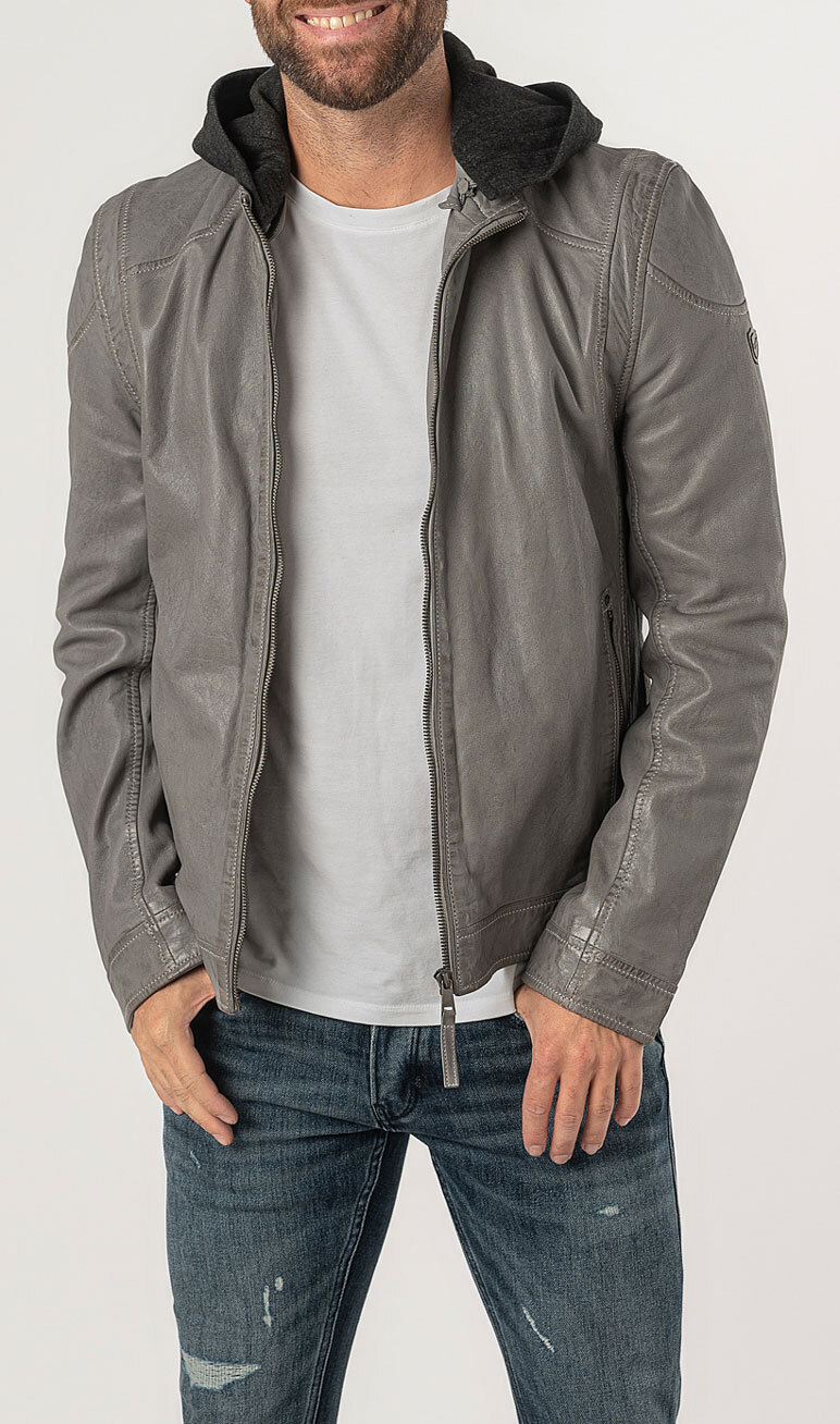 Vêtement en cuir Blousons cuir gris