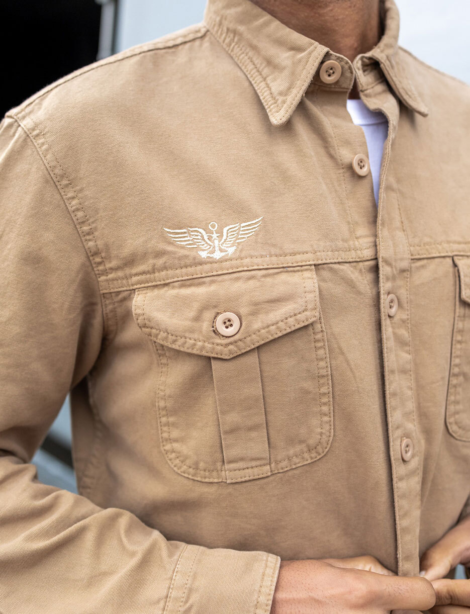 Vêtement en cuir Chemise beige