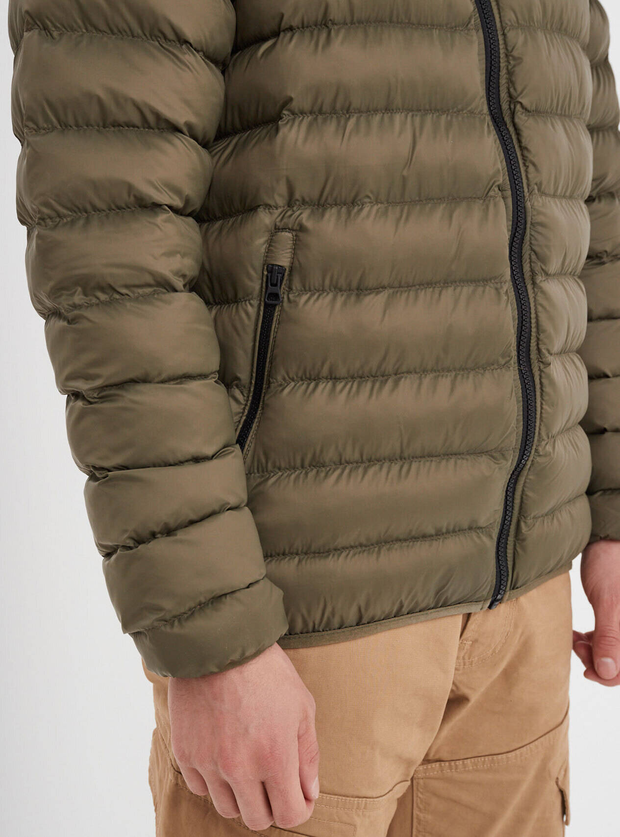 Vêtement en cuir Veste, parka & doudoune textile kaki