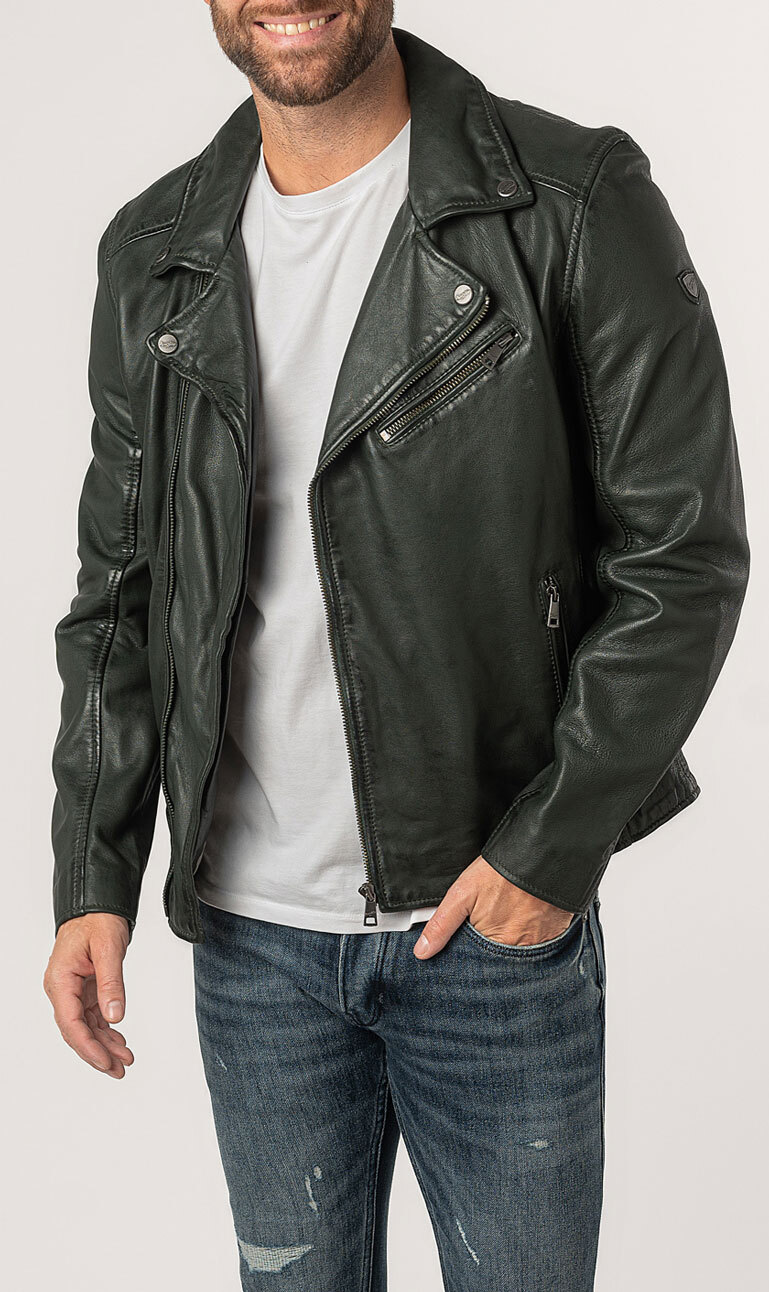 Vêtement en cuir Blousons cuir vert