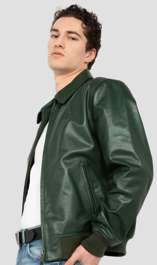 Vêtement en cuir Blousons cuir vert