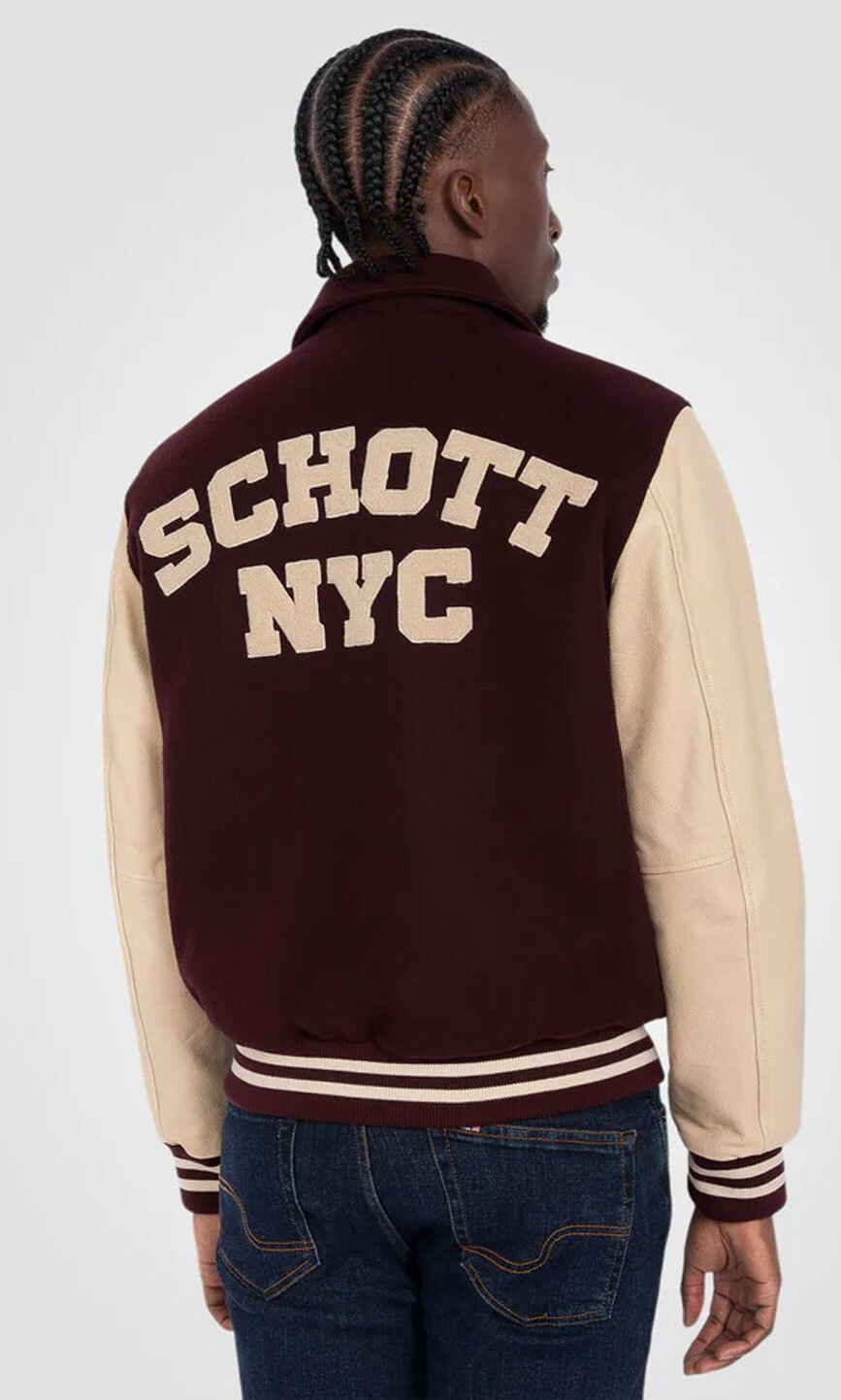 Vêtement en cuir Blousons cuir bordeaux, beige