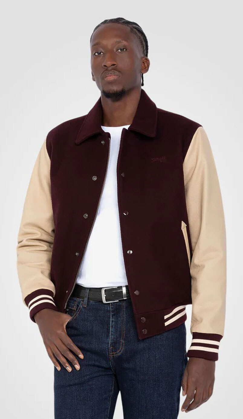 Vêtement en cuir Blousons cuir bordeaux, beige