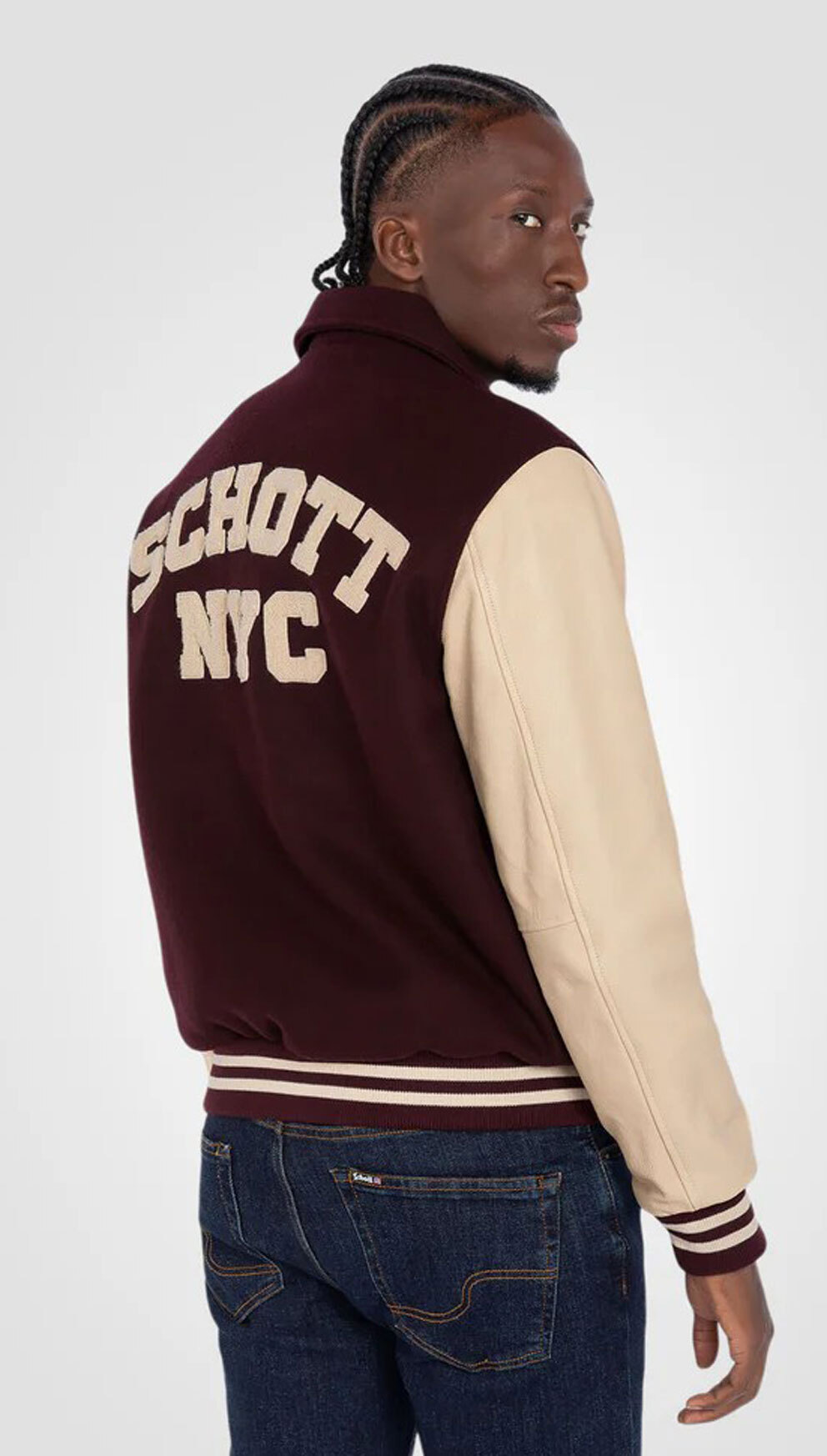 Vêtement en cuir Blousons cuir bordeaux, beige