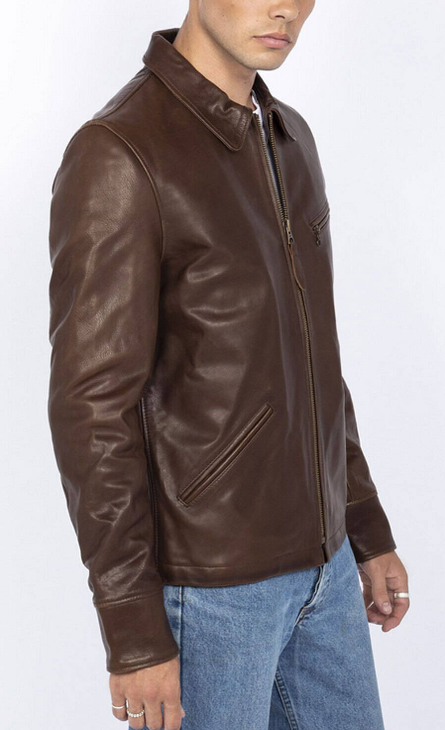 Veste sales cuir courte