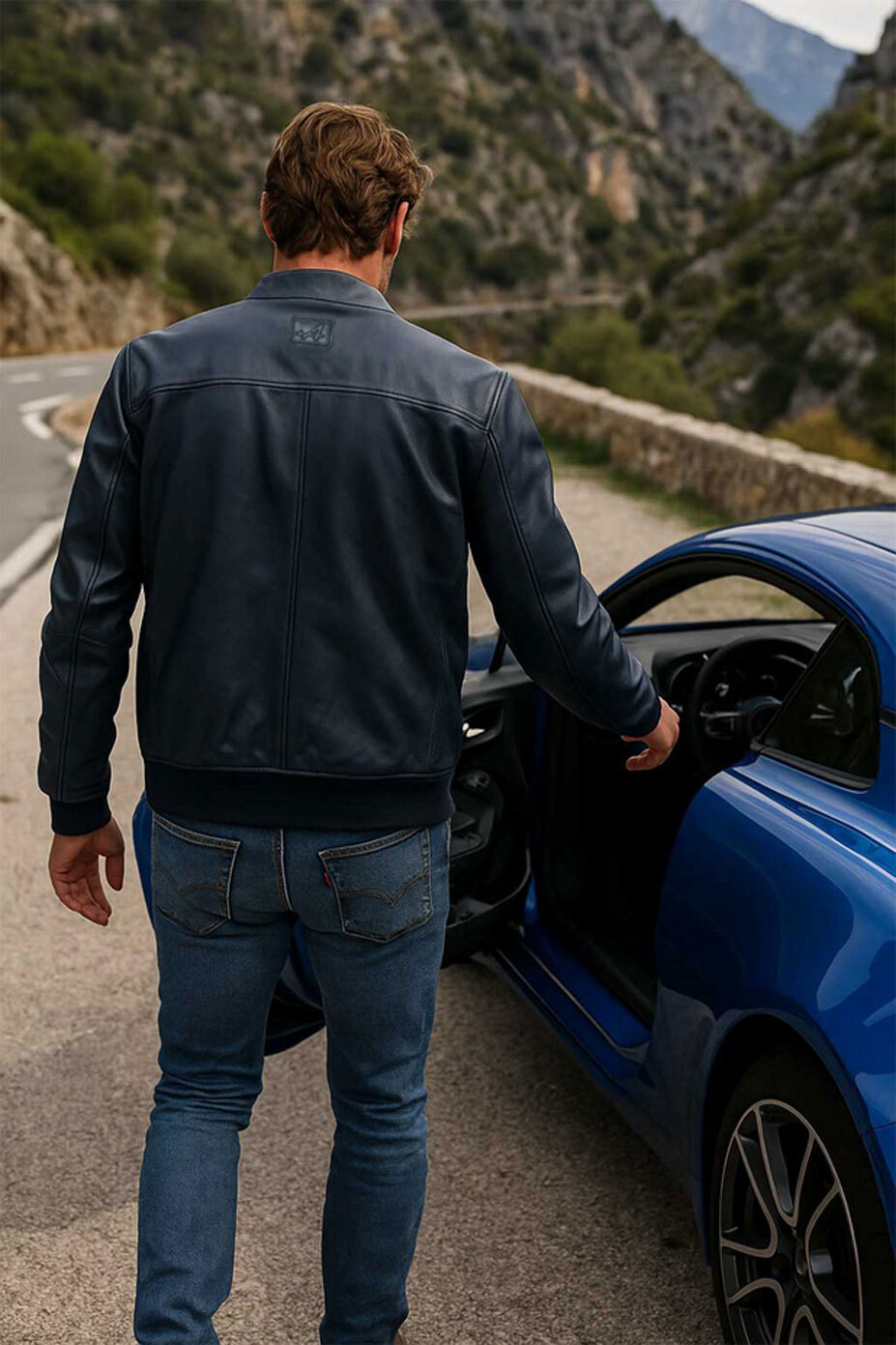 Vêtement en cuir Blousons cuir bleu