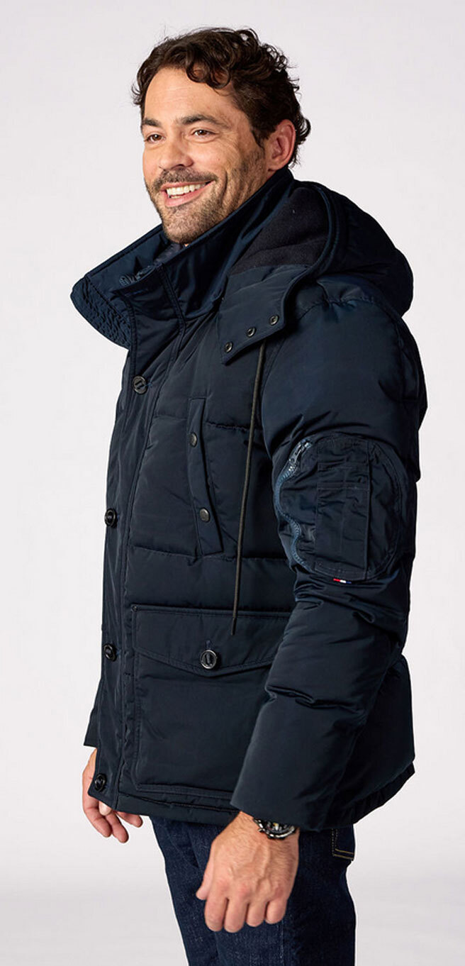 Vêtement en cuir Veste, parka & doudoune textile bleu