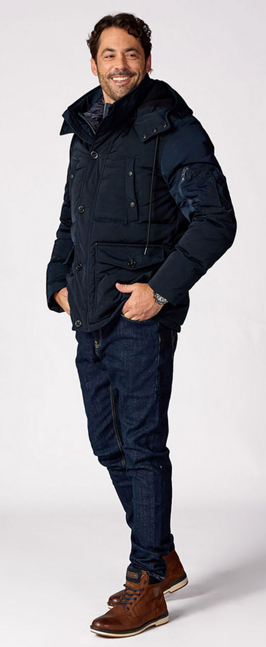 Vêtement en cuir Veste, parka & doudoune textile bleu