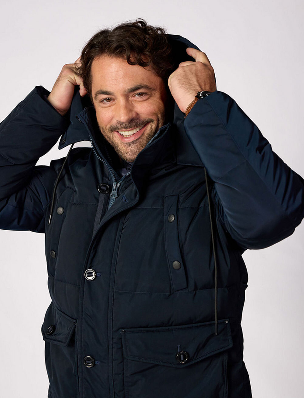 Vêtement en cuir Veste, parka & doudoune textile bleu