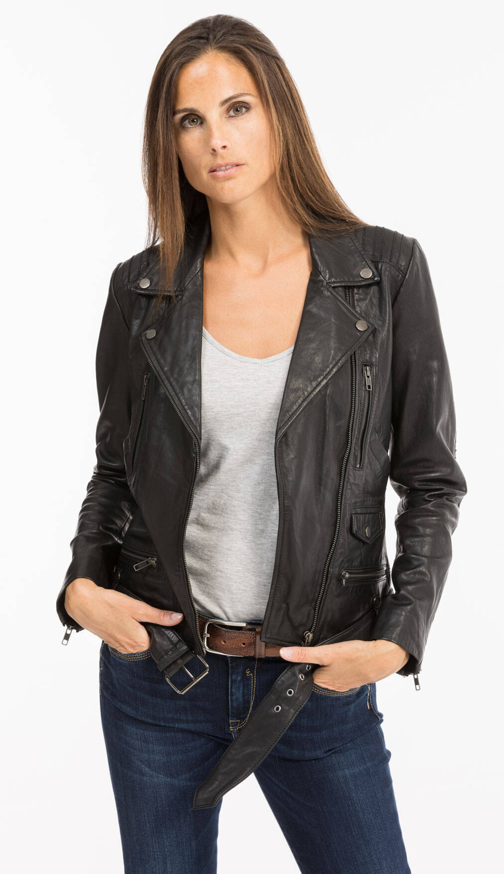 Vêtement en cuir Les bonnes affaires Femme noir