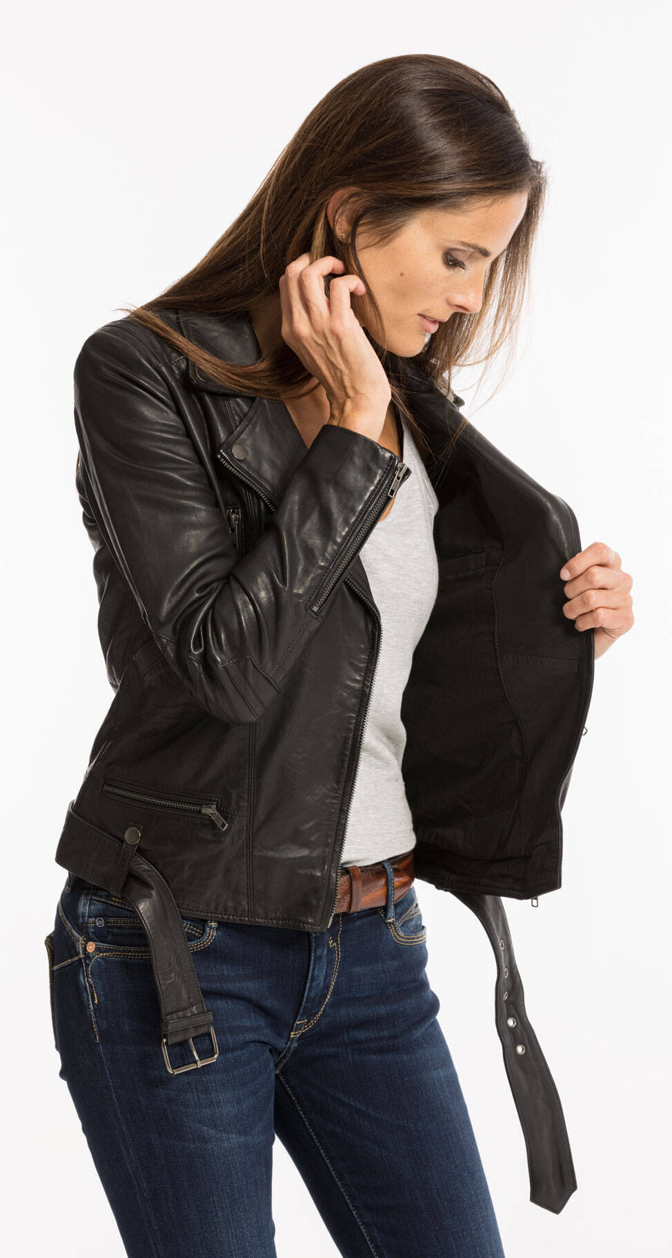 Vêtement en cuir Les bonnes affaires Femme noir