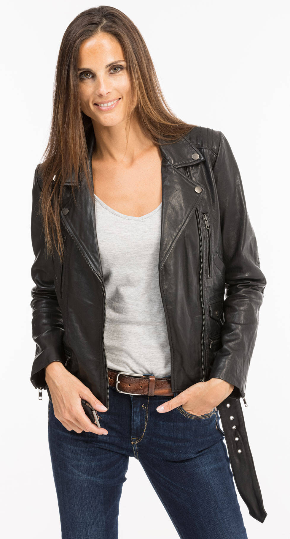 Vêtement en cuir Les bonnes affaires Femme noir