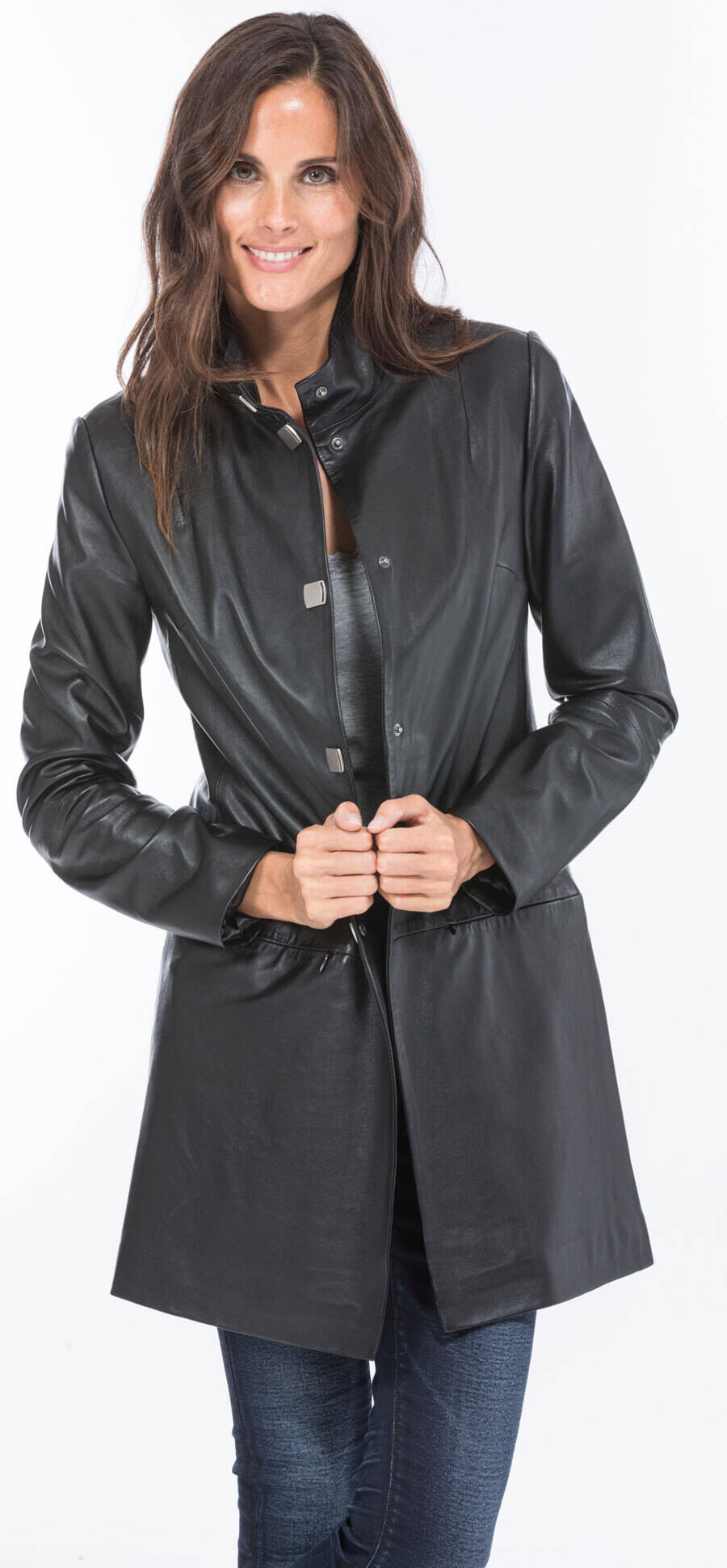 manteau cuir femme agneau noir sandrina (8)