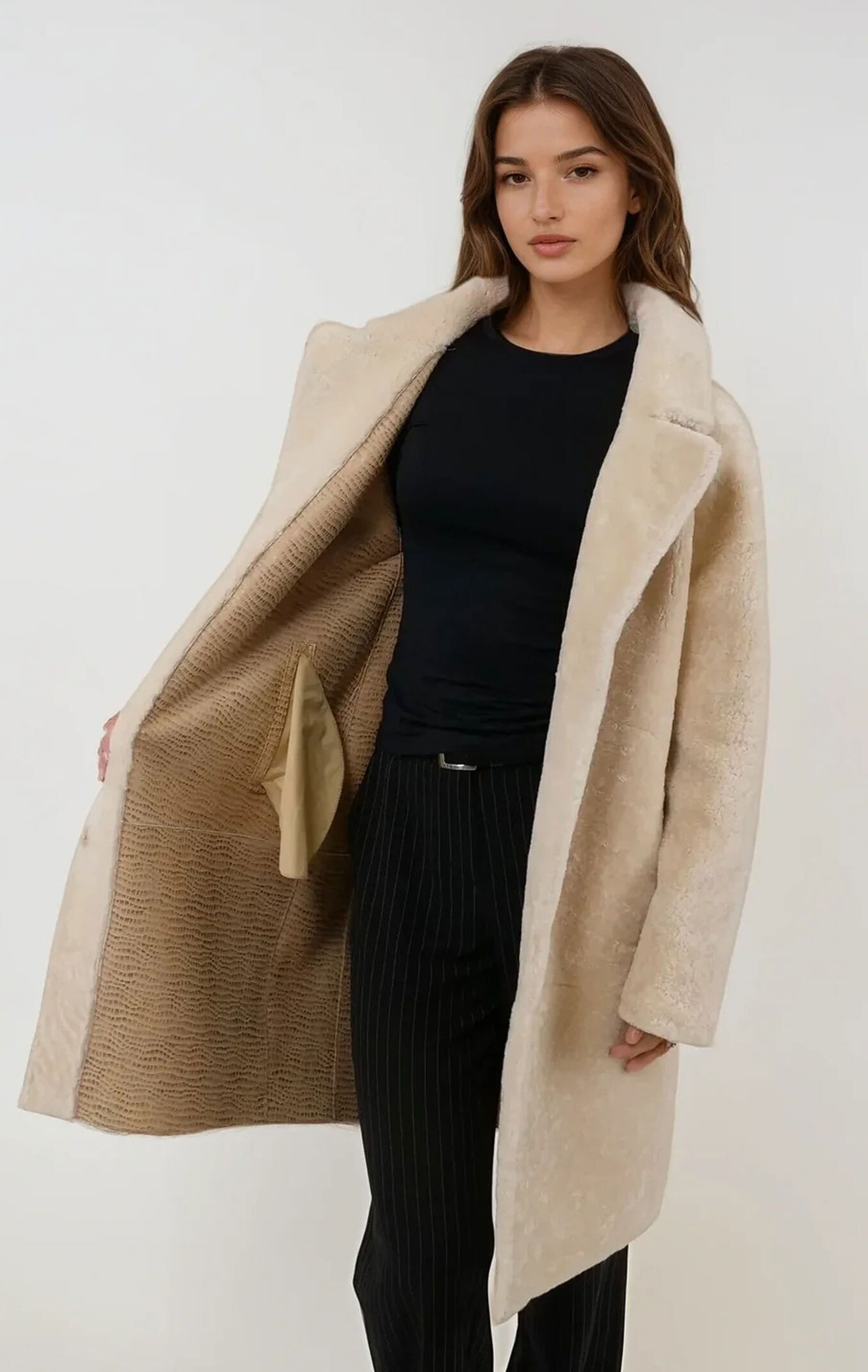 Vêtement en cuir Manteaux cuir beige