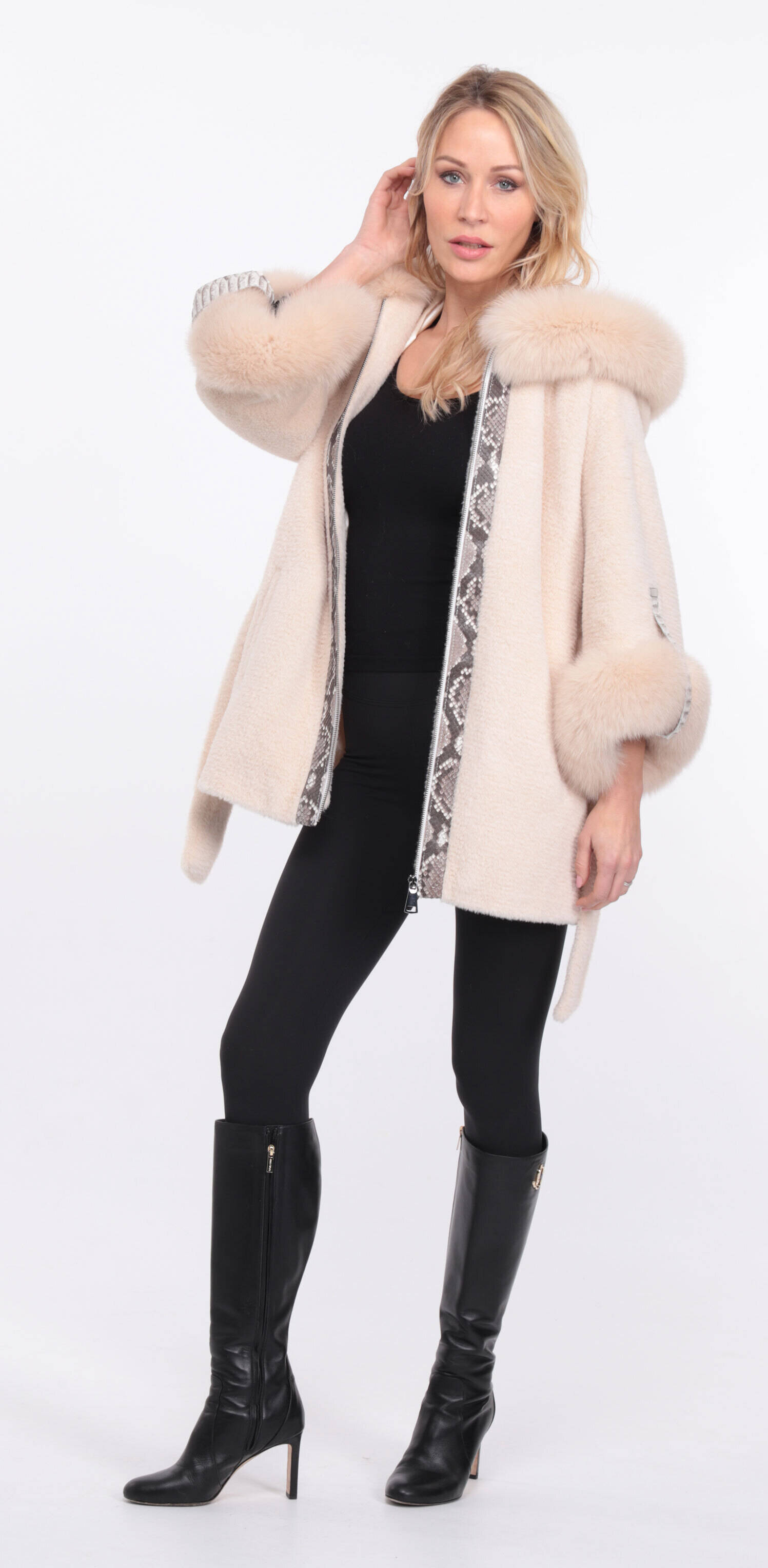 Vêtement en cuir Manteaux cuir beige