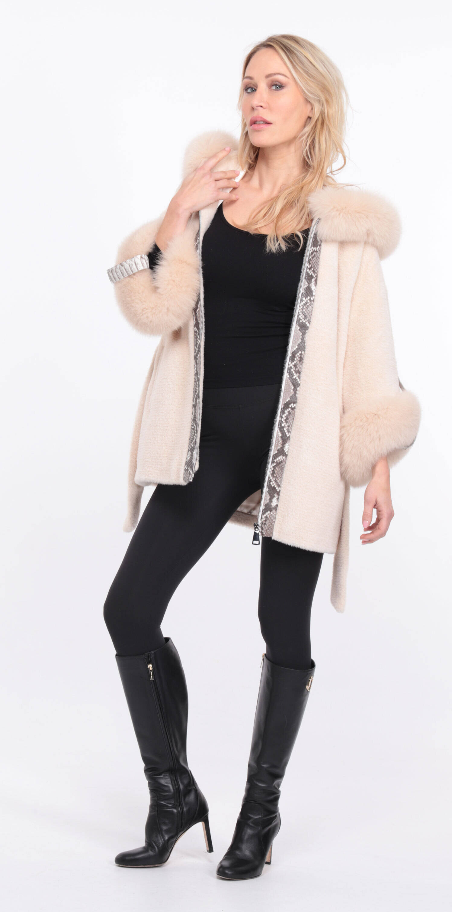 Vêtement en cuir Manteaux cuir beige