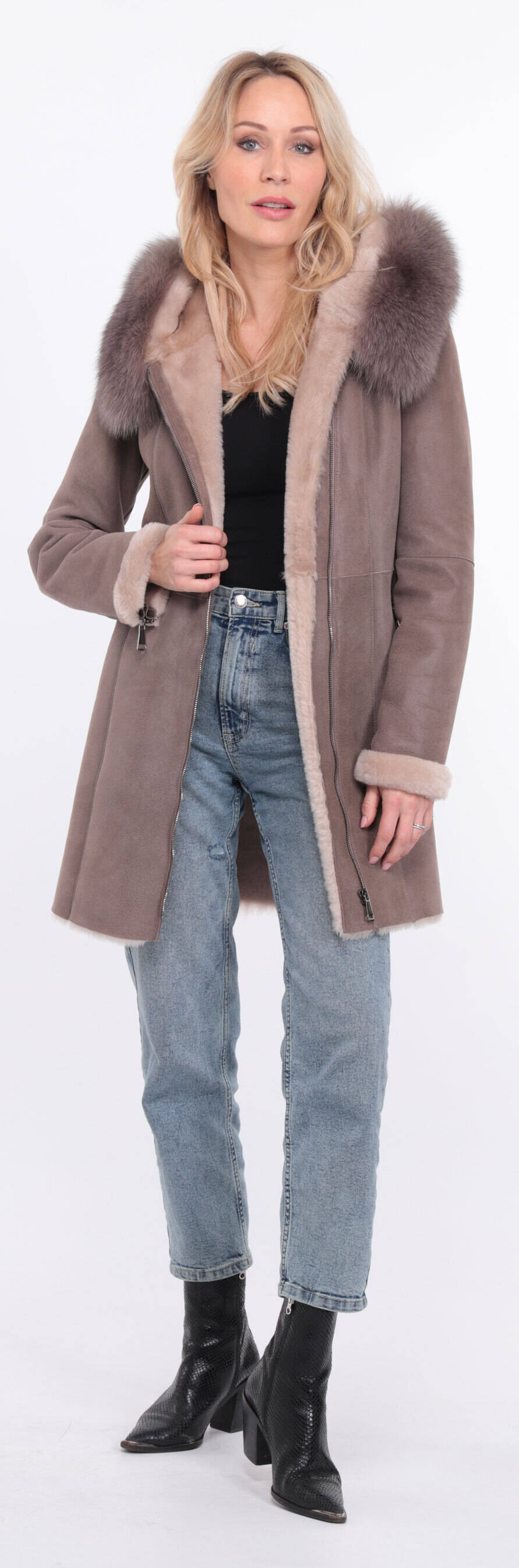 Vêtement en cuir Manteaux cuir taupe