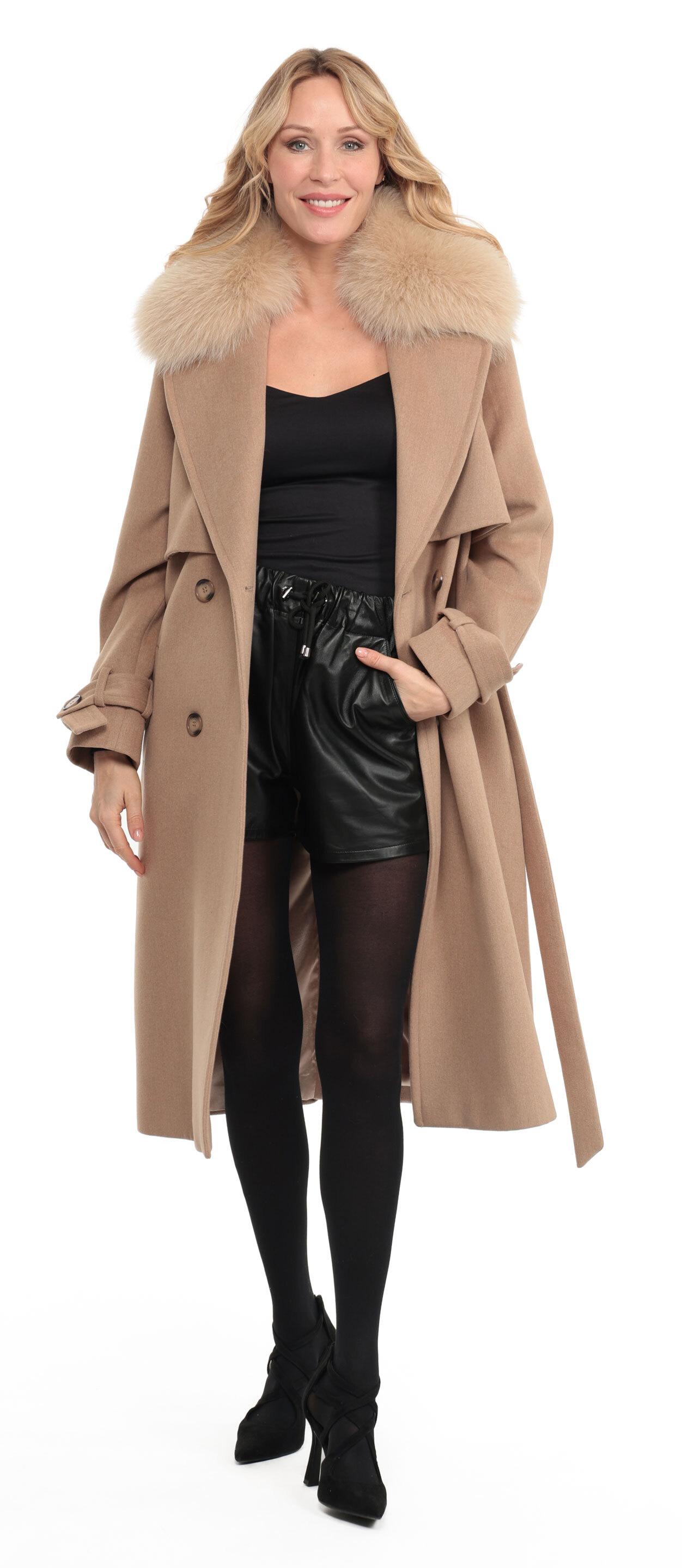 Vêtement en cuir Manteaux cuir taupe