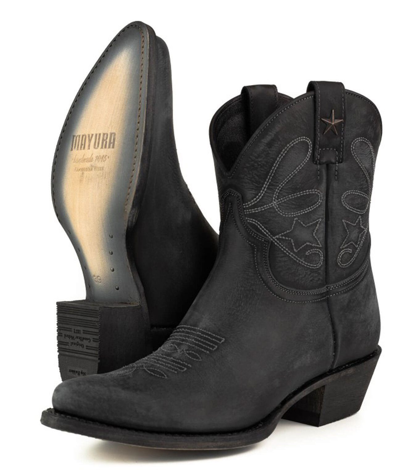 Vêtement en cuir Santiags femme noir