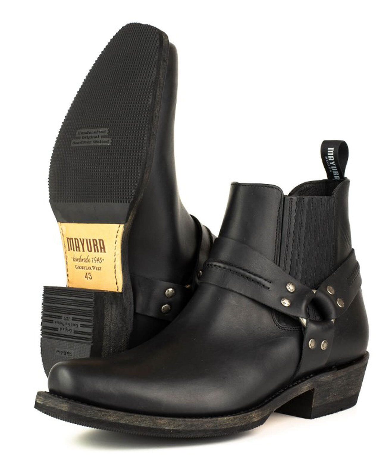 Vêtement en cuir Santiags homme noir