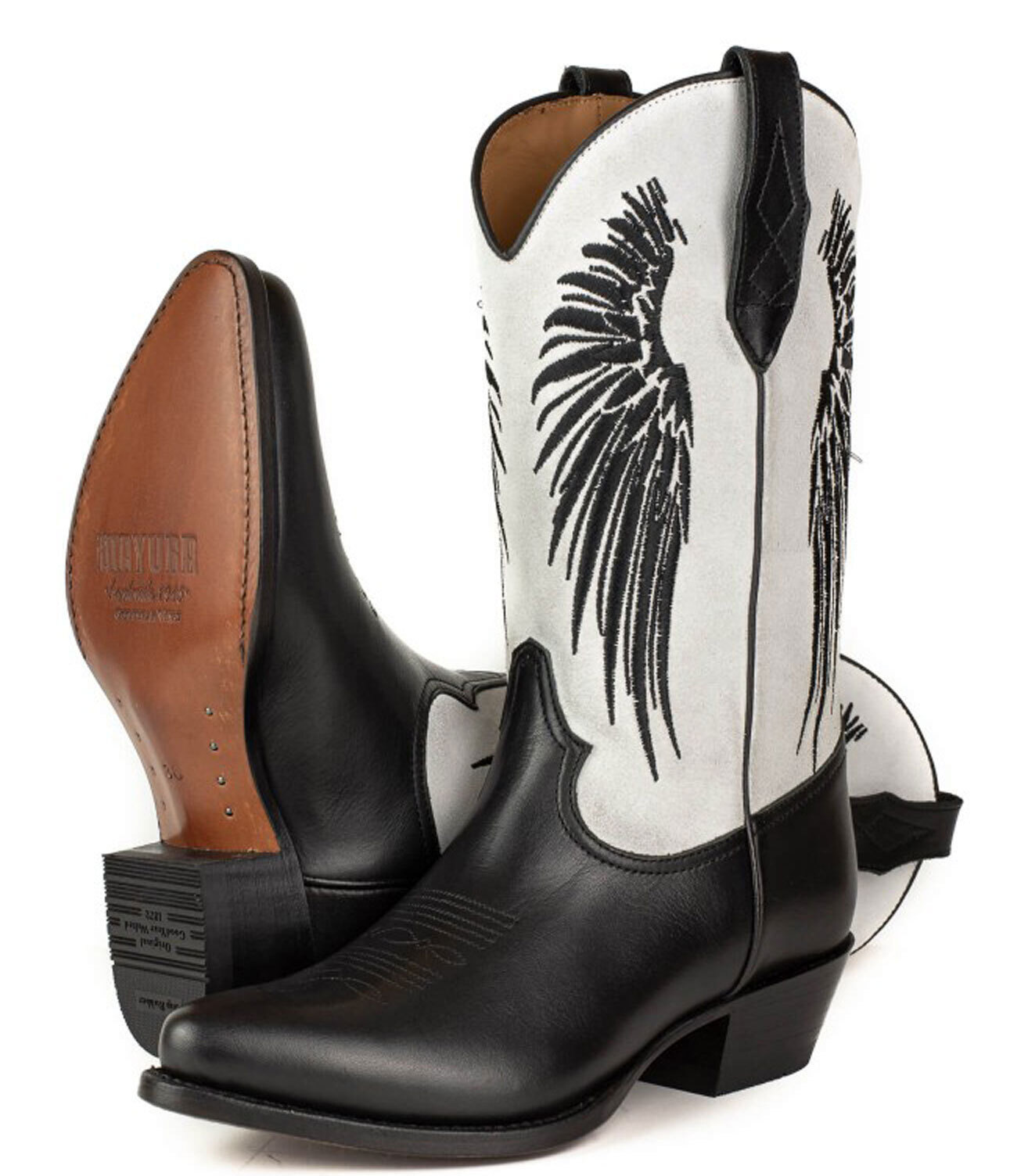 Vêtement en cuir Santiags femme noir, blanc