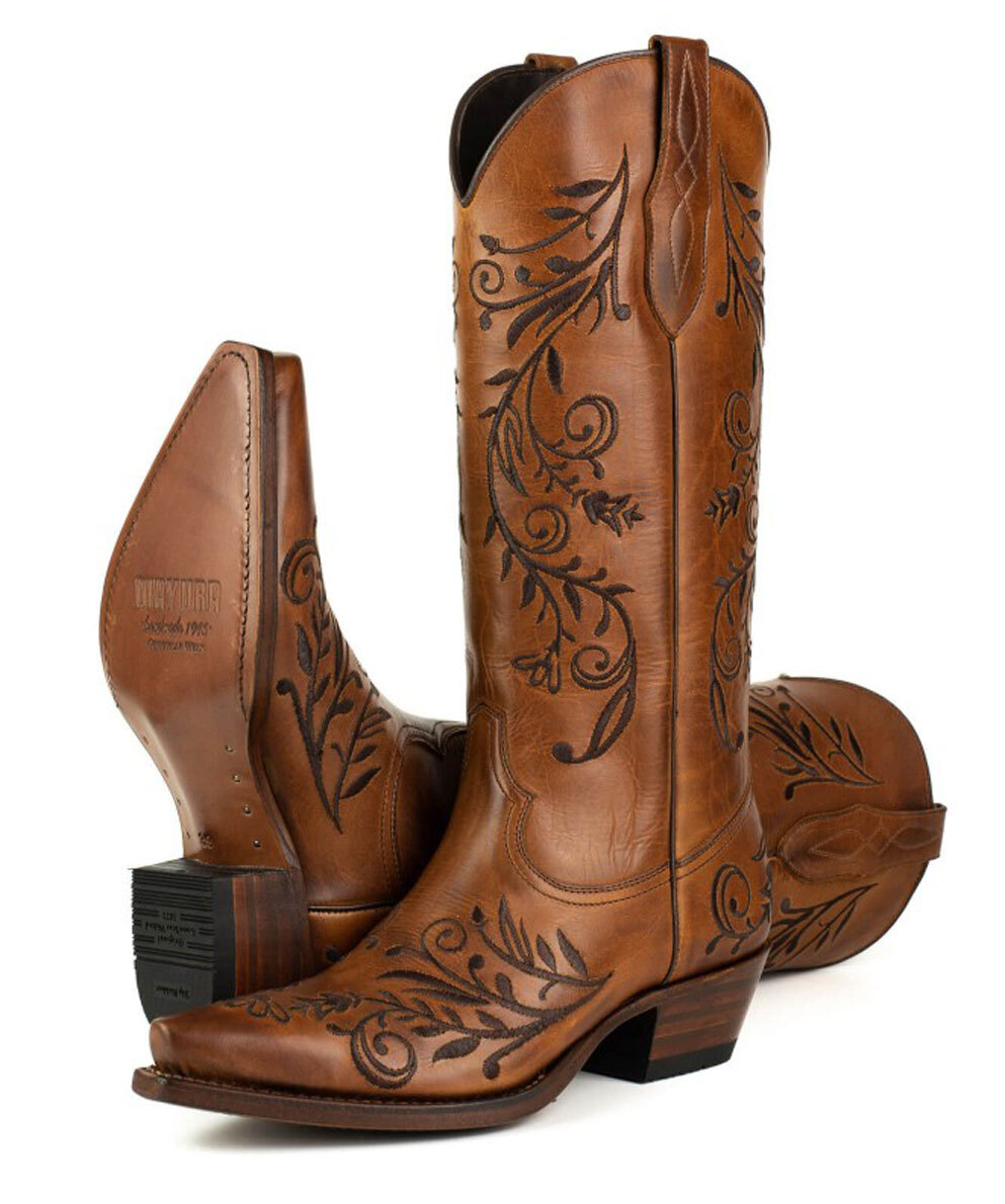 Vêtement en cuir Santiags femme cognac