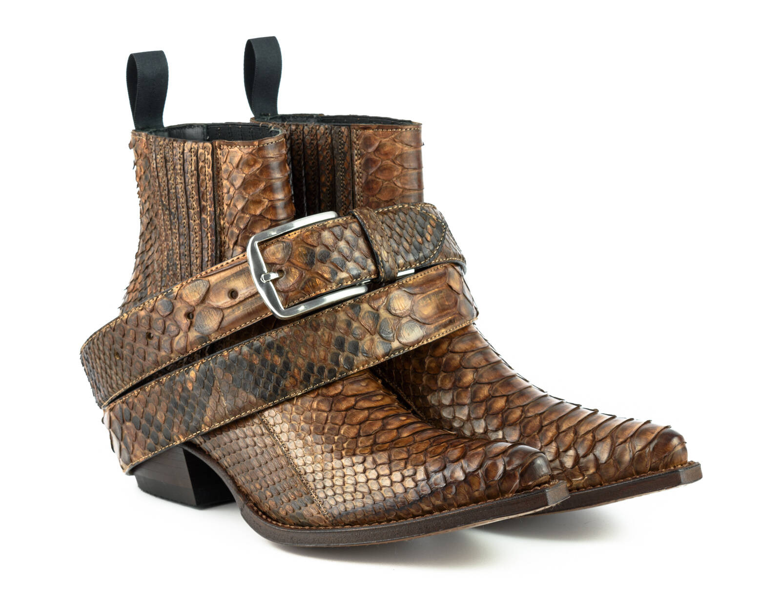 Vêtement en cuir Santiags femme cognac