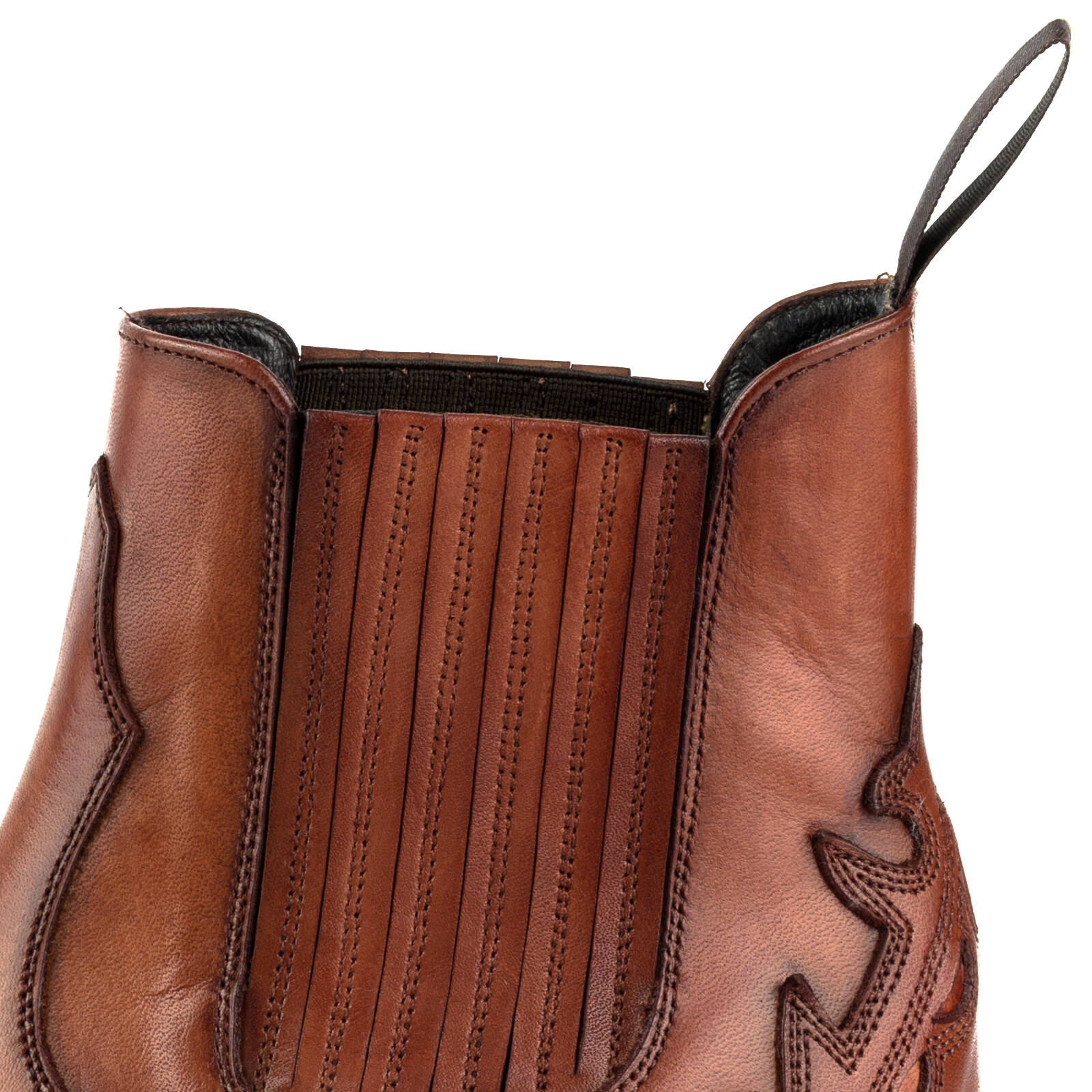 Vêtement en cuir Santiags femme cognac