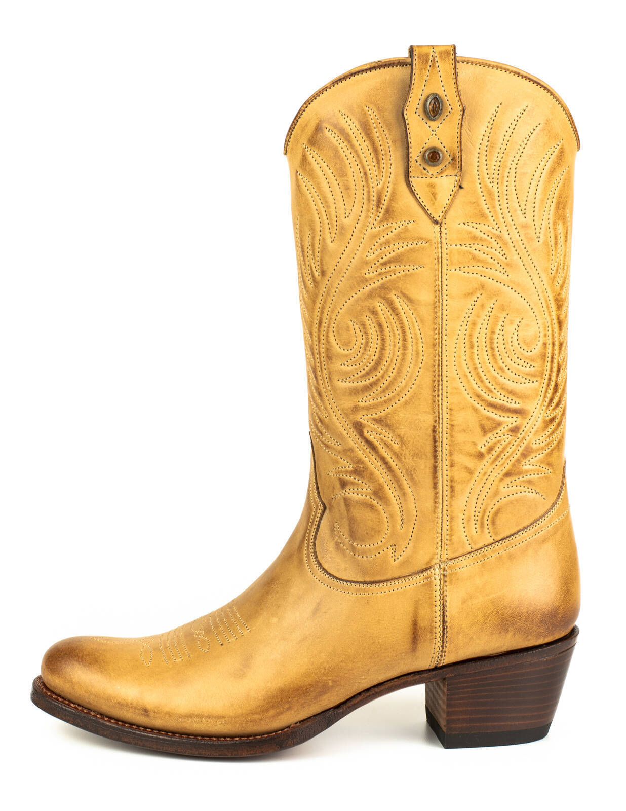 Vêtement en cuir Santiags femme camel