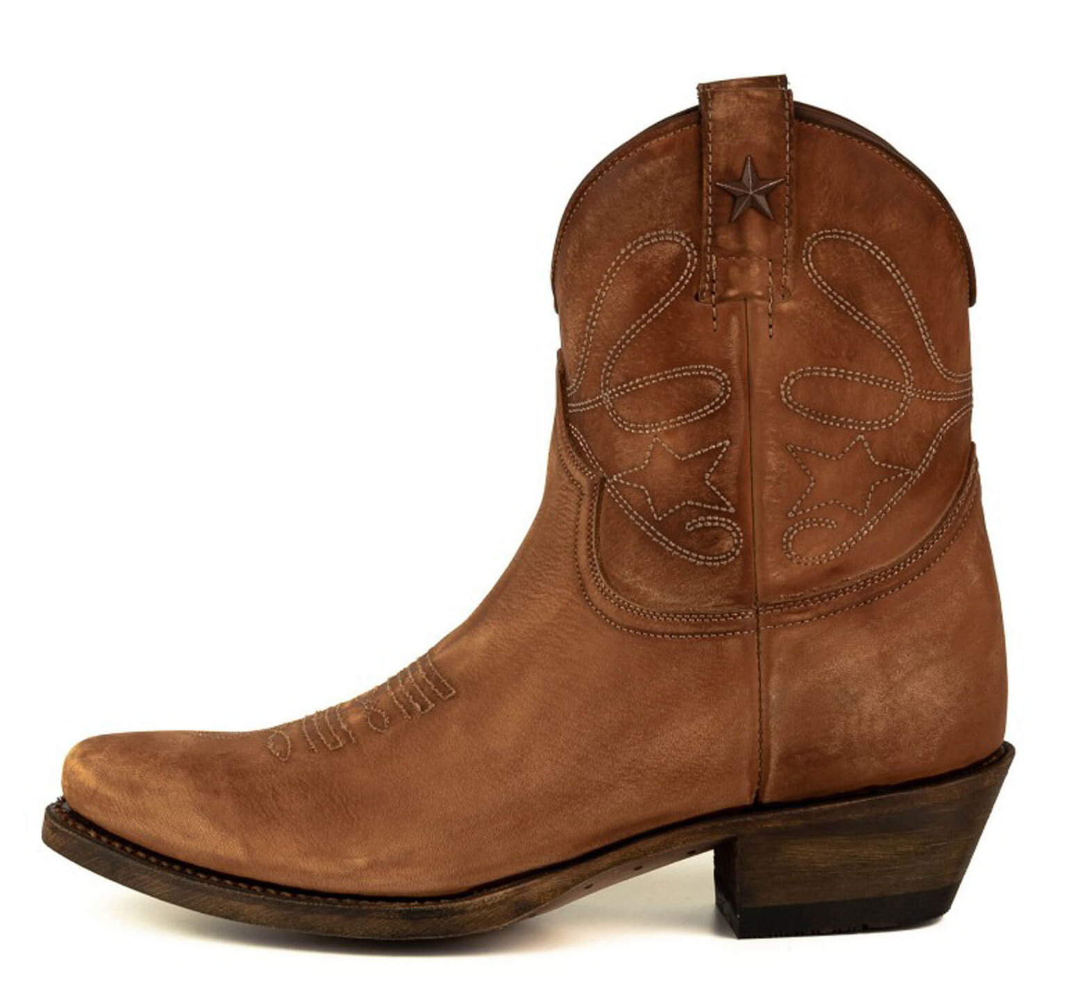 Vêtement en cuir Santiags femme cognac