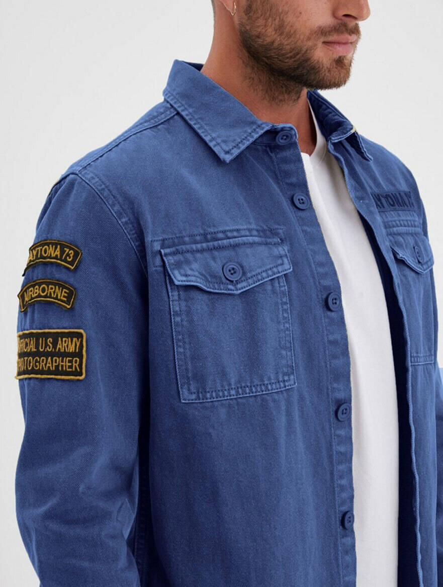 Vêtement en cuir Veste, parka & doudoune textile bleu