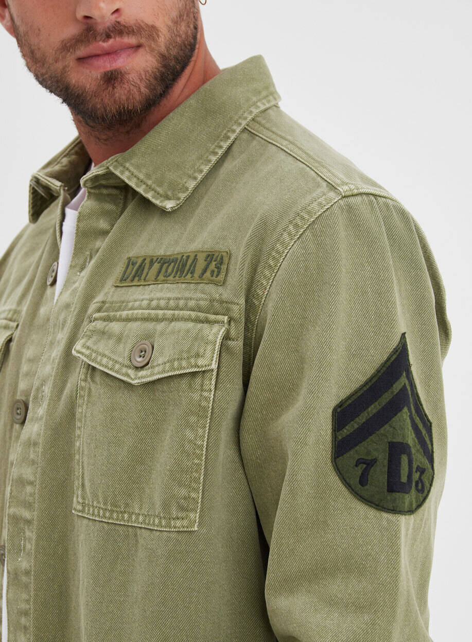 Vêtement en cuir Veste, parka & doudoune textile kaki