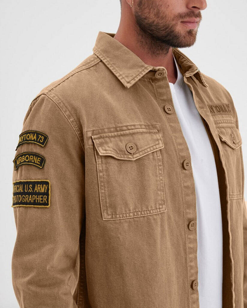Chemise militaire beige outlet