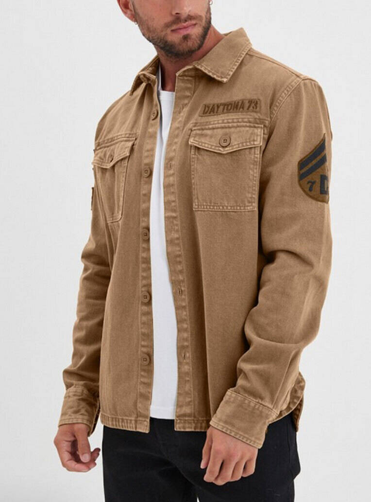 Vêtement en cuir Veste, parka & doudoune textile beige