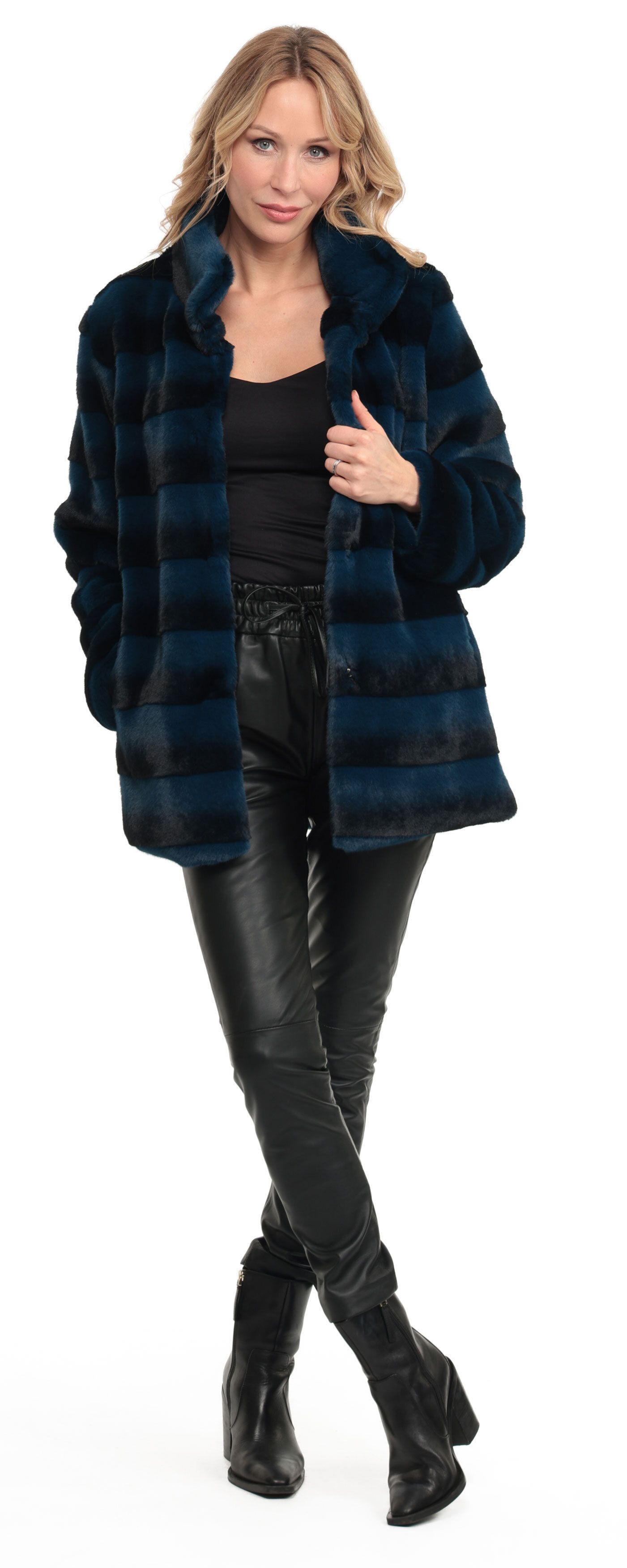 Vêtement en cuir Vestes cuir bleu