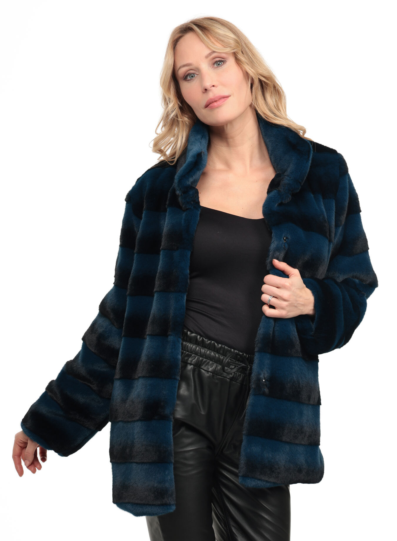 Vêtement en cuir Vestes cuir bleu