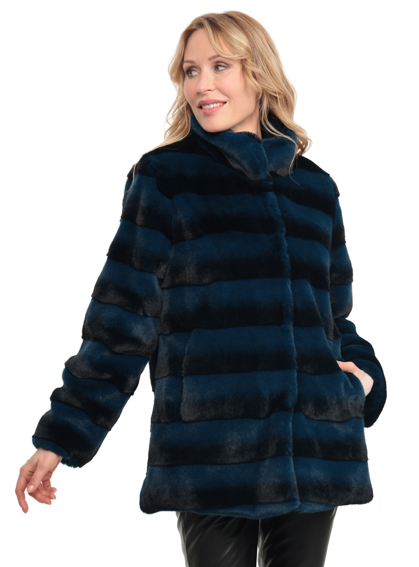 Vêtement en cuir Vestes cuir bleu