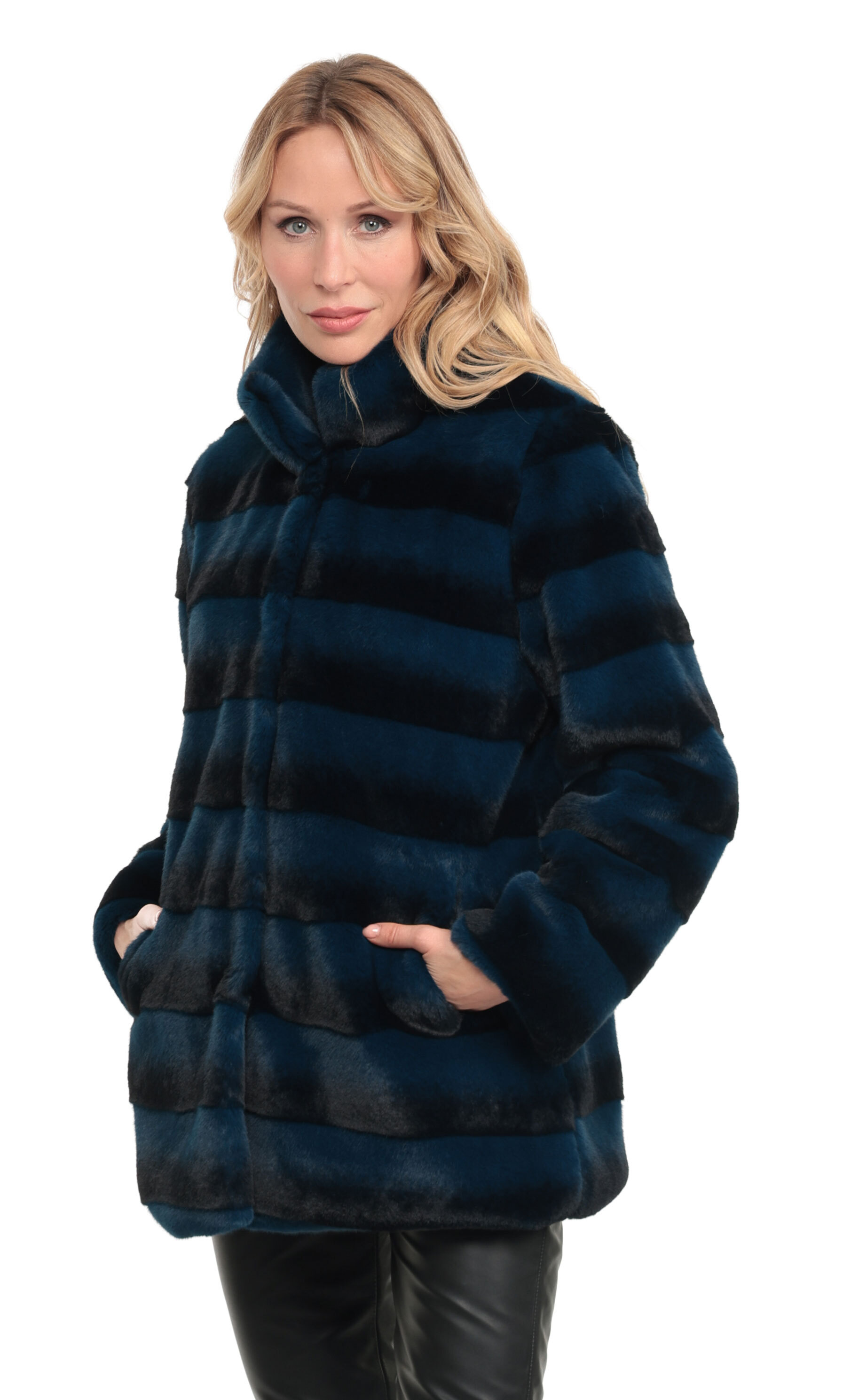 Vêtement en cuir Vestes cuir bleu