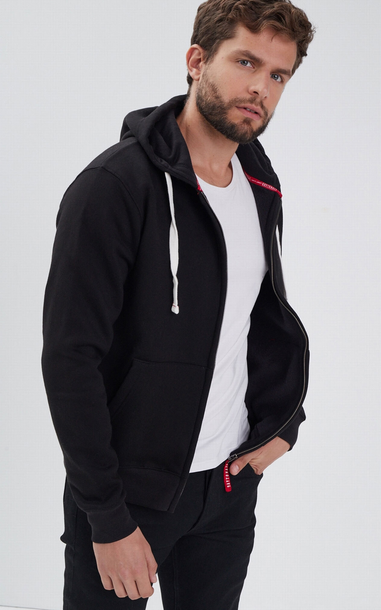 Vêtement en cuir Veste, parka & doudoune textile noir