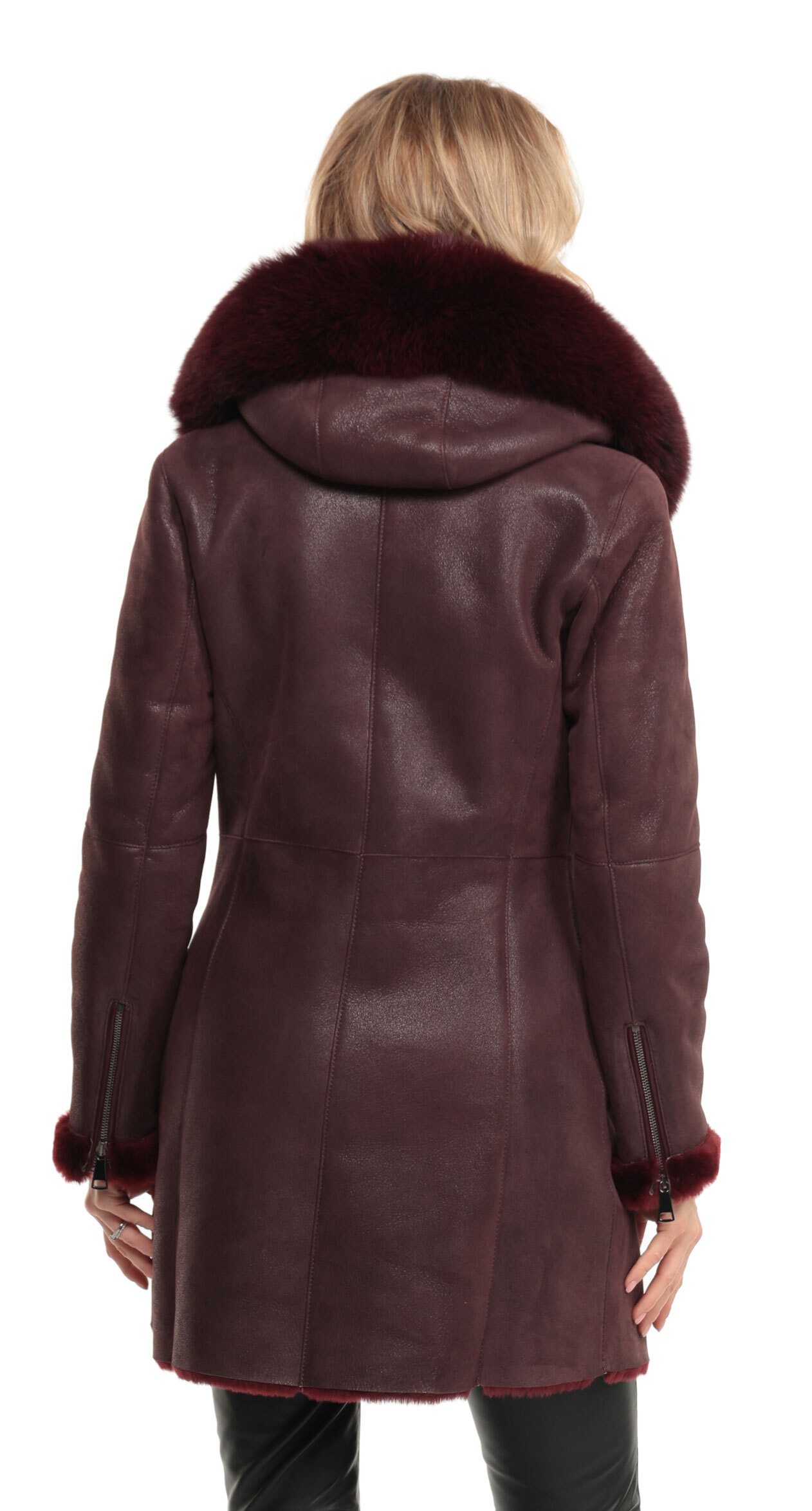 Vêtement en cuir Manteaux cuir bordeaux